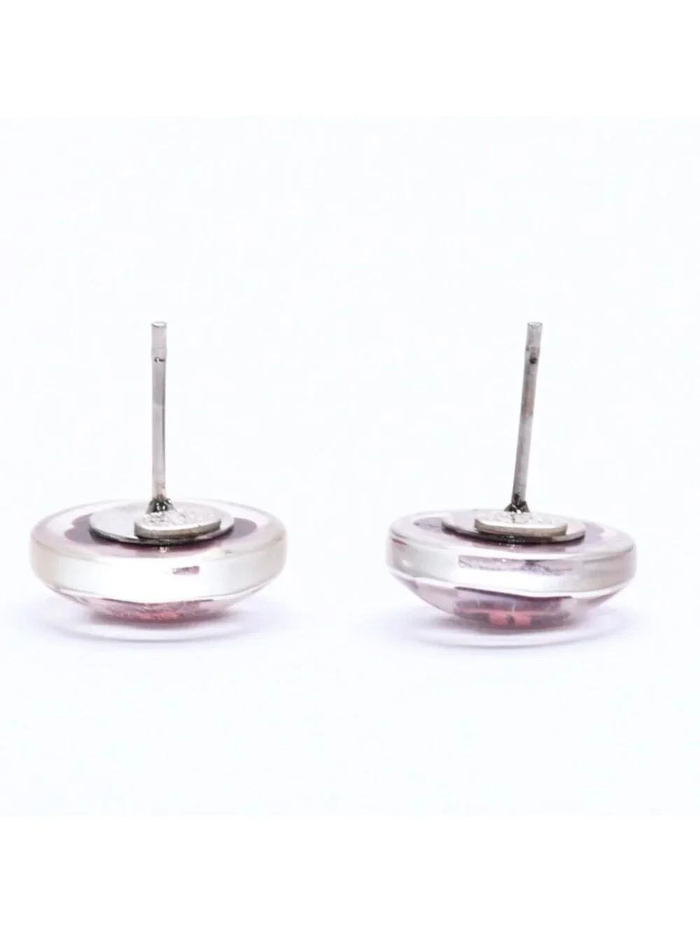 Chanel CC Logo Earrings 04 Camellia Clear Resin